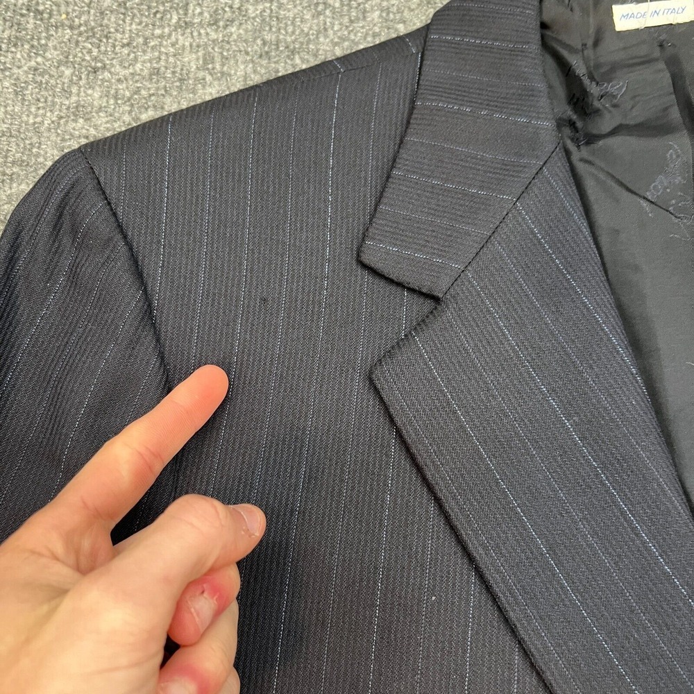 Brioni Nomentano Sport Coat Jacket 42R Navy Dark Blue Pin Striped Wool - Picture 4 of 16